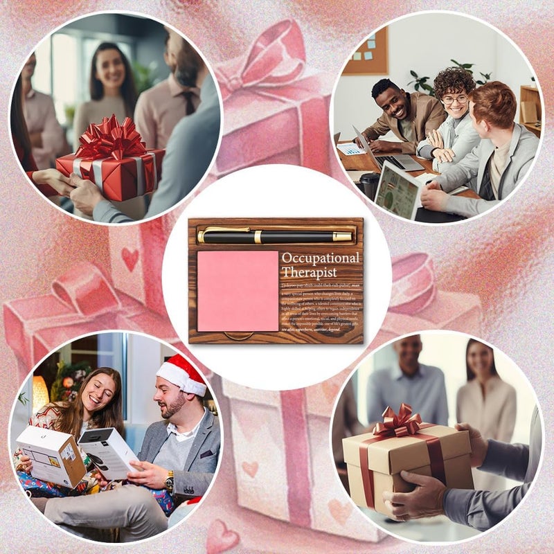 CWGOTC Occupational Therapist Gifts for Women, Wooden Sticky Note Pad Holder, Appreciation Gifts for OT, Graduation, Birthday, Christmas, Therapy Week Thank You Gift for Occupational Therapy YCB57 - Image 5